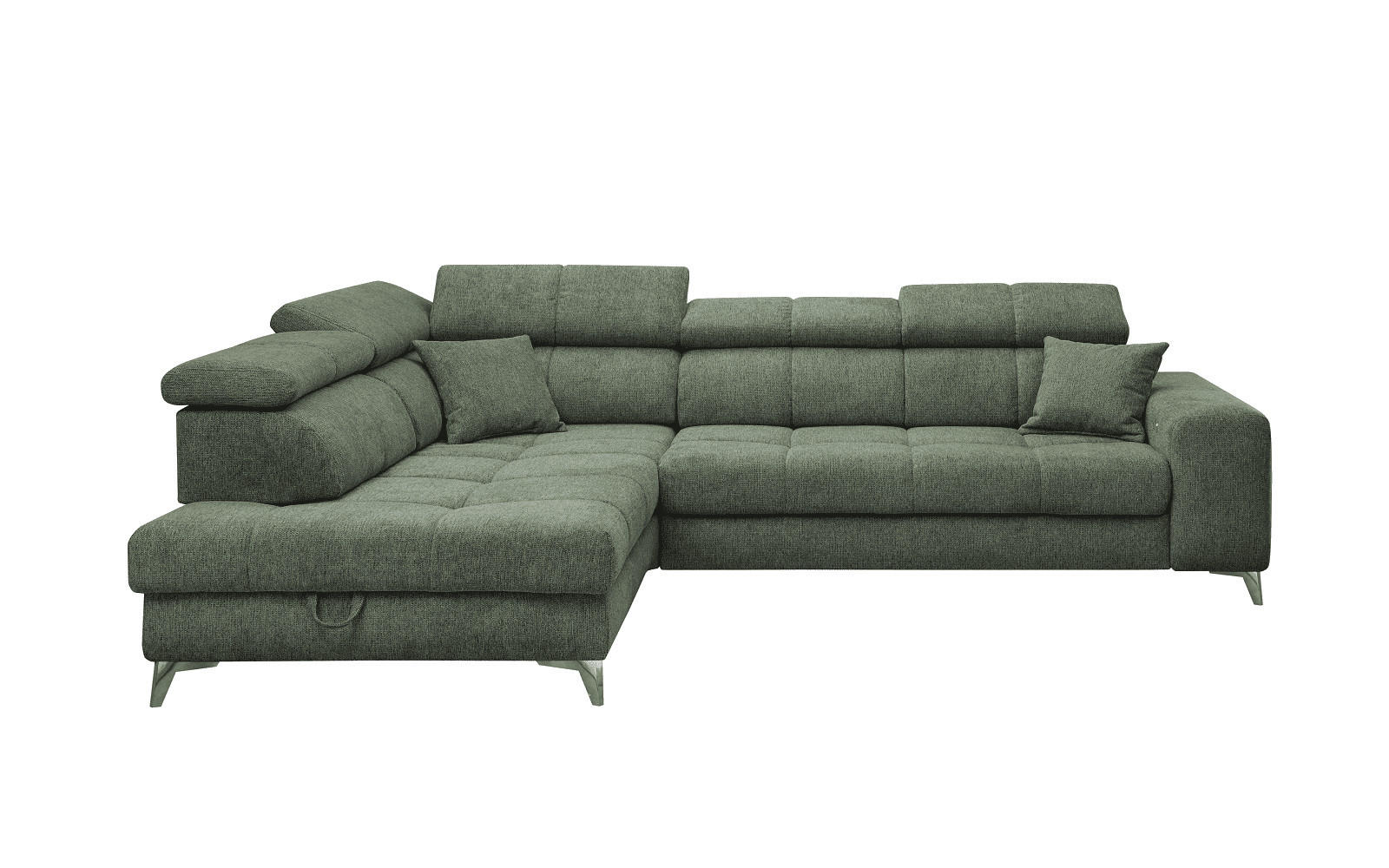 ECKSOFA mit elektrischer Wallaway-Funktion und vielseitigen Anpassungsmöglichkeiten - Grün, Textil (282/198cm) - ed exciting design