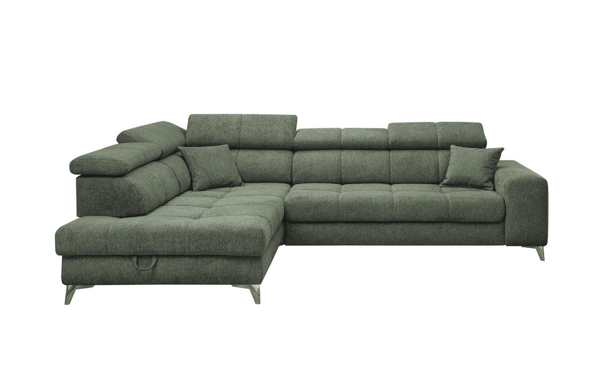 ECKSOFA mit elektrischer Wallaway-Funktion und vielseitigen Anpassungsmöglichkeiten - Grün, Textil (282/198cm) - ed exciting design