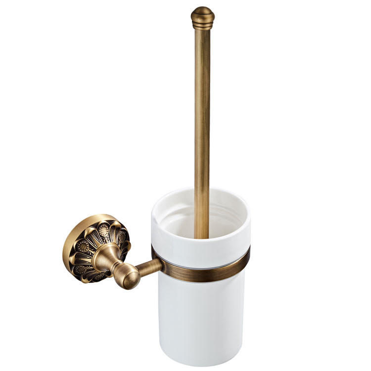 TOILETTENBÜRSTENHALTER – Vintage-Gold (16 x 10,5 x 36 cm) - Goldfarben, Metall (17/36.5/10.5cm)