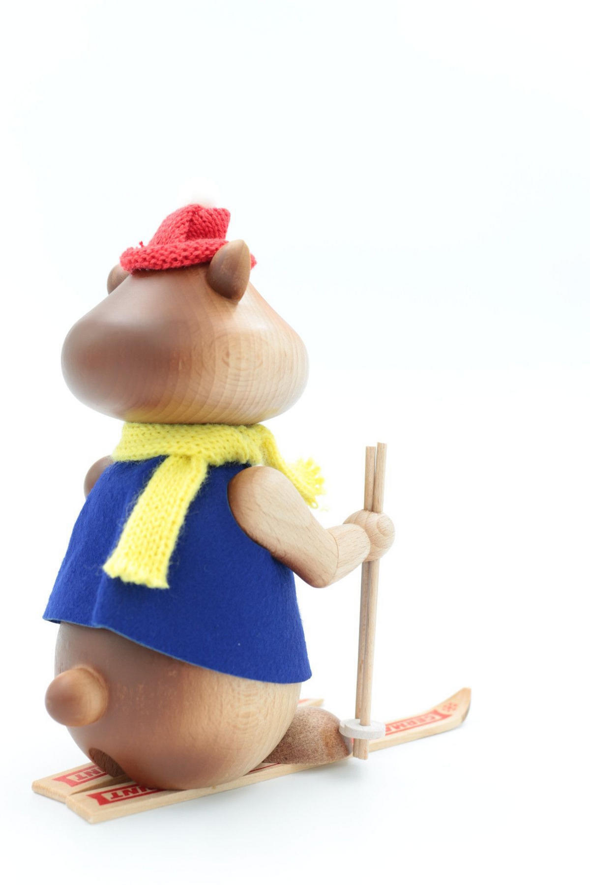 RAUCHFIGUR Hamster Skiunfall 18 cm - Multicolor, Holz (12/18/0.1cm)