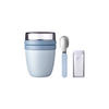 LUNCHPOT + FALTBARER LÖFFEL Ellipse Nordic Blue New 500 + 200 ml - Hellblau, Kunststoff (10.7/16.9/10.7cm) - Mepal