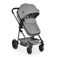 KOMBIKINDERWAGEN Giselle 2 in 1 grau umbaubar Korb klappbar 5-Punkt-Gurt 22 kg - Grau, Metall (88/55/108cm) - Moni