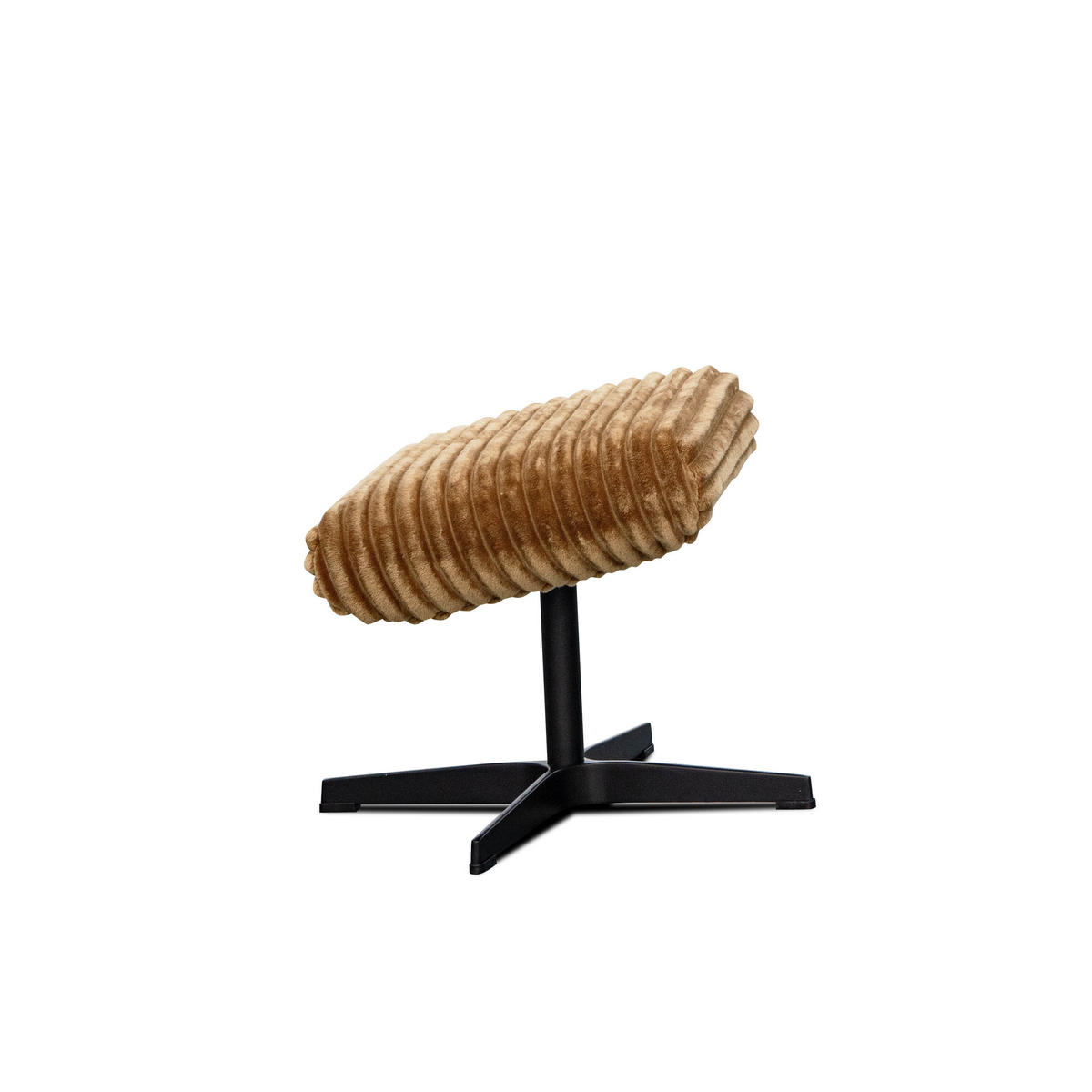 HOCKER MONACO Cordstoff braun - Schwarz/Braun, Holz/Textil (50/41/37cm) - Courtois Laville