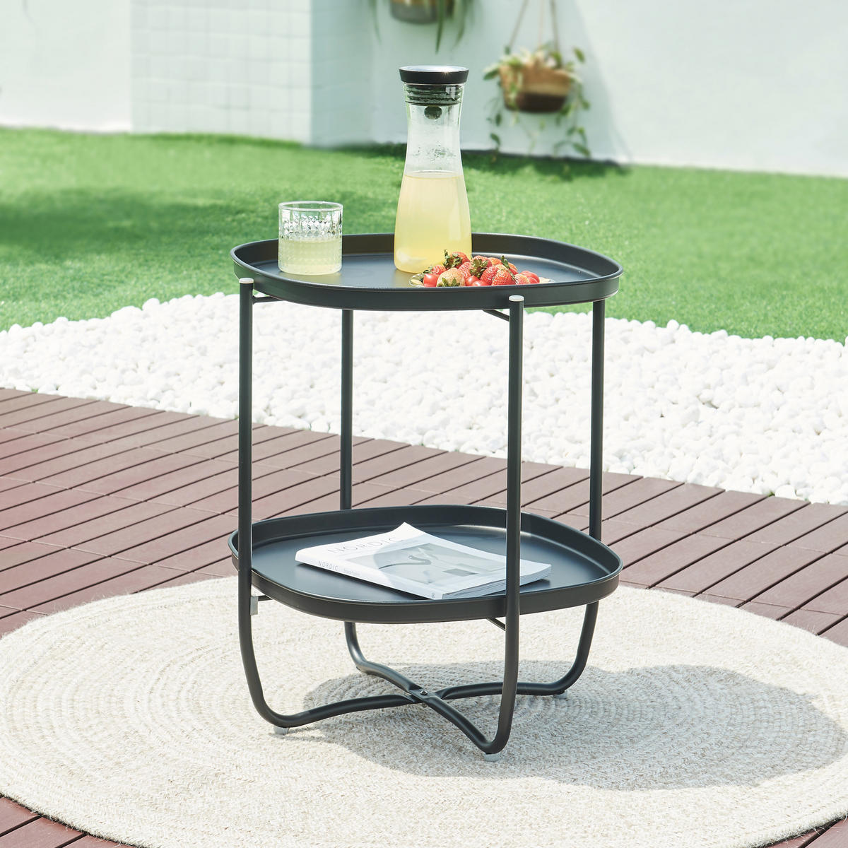TABLETTTISCH Sandefjord - Schwarz, Metall (46/46/57.5cm) - [en.casa]