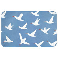 WC PŘEDLOŽKA Ptáci - bílá - vzor 60x40 cm - modrá, textil/plast (60/1cm) - OnlyWow