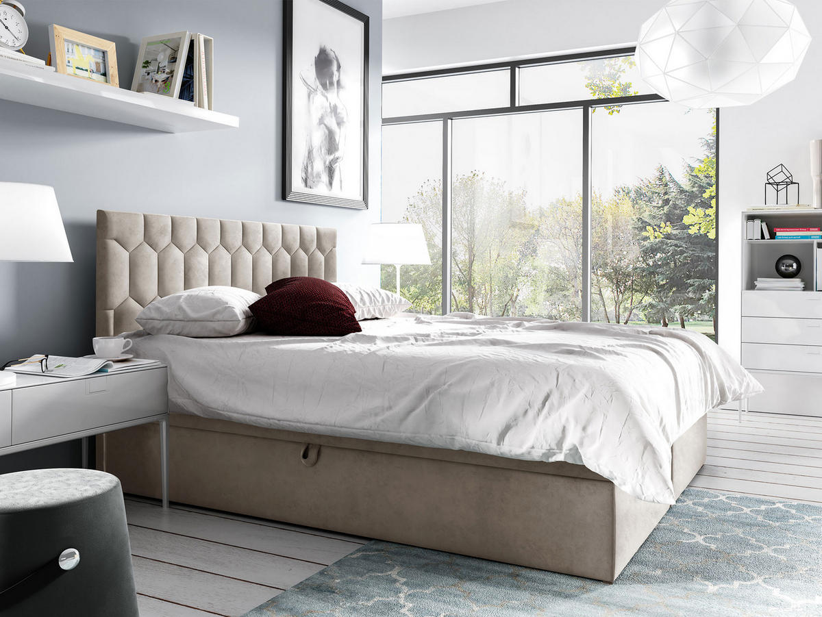 BOXBETT Top M24 - Kaschmir, Holz (160/200cm) - MIRJAN24