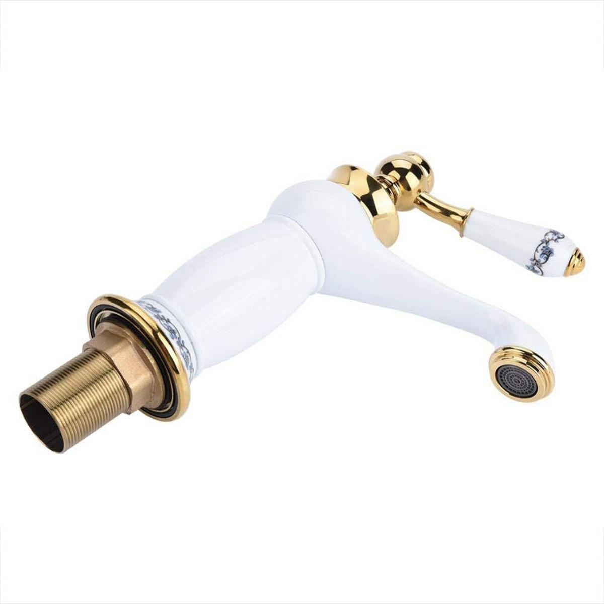 WASCHTISCHARMATUR, 19,7 x 17,5 cm, weiß - Weiß, Metall (37/7/22cm) - Vallsero
