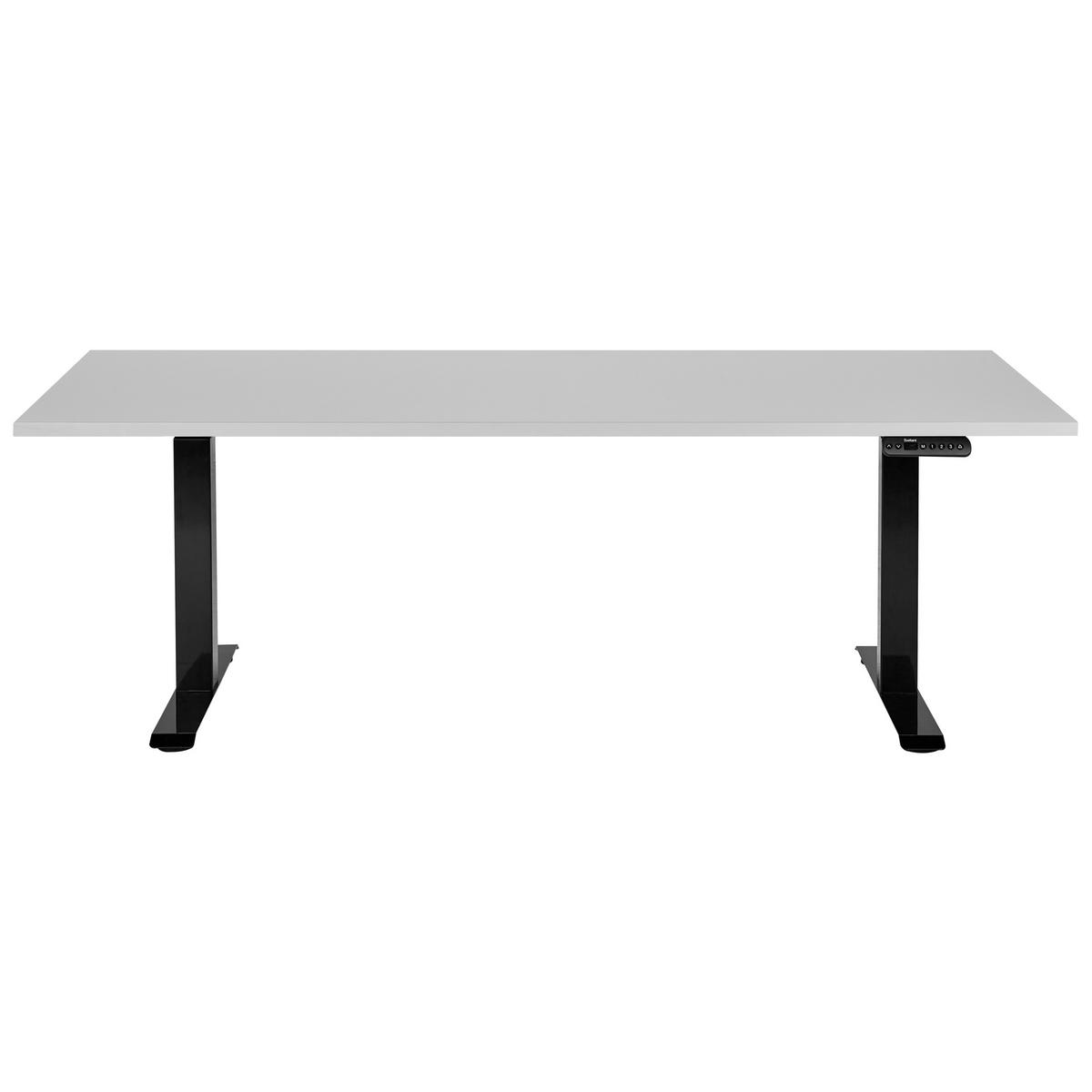 SCHREIBTISCH grauschwarz 180/72 cm elektrisch höhenverstellbar Destin III - Schwarz/Grau, Holz (72/180/63cm) - Beliani