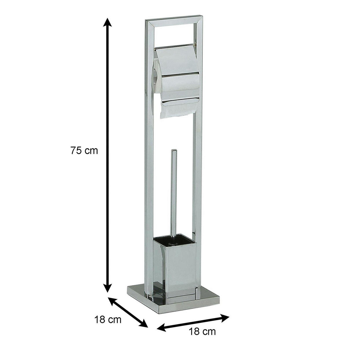 TOILETTENGARNITUR TOMA - Chromfarben, Metall (18/75/18cm) - IDIMEX