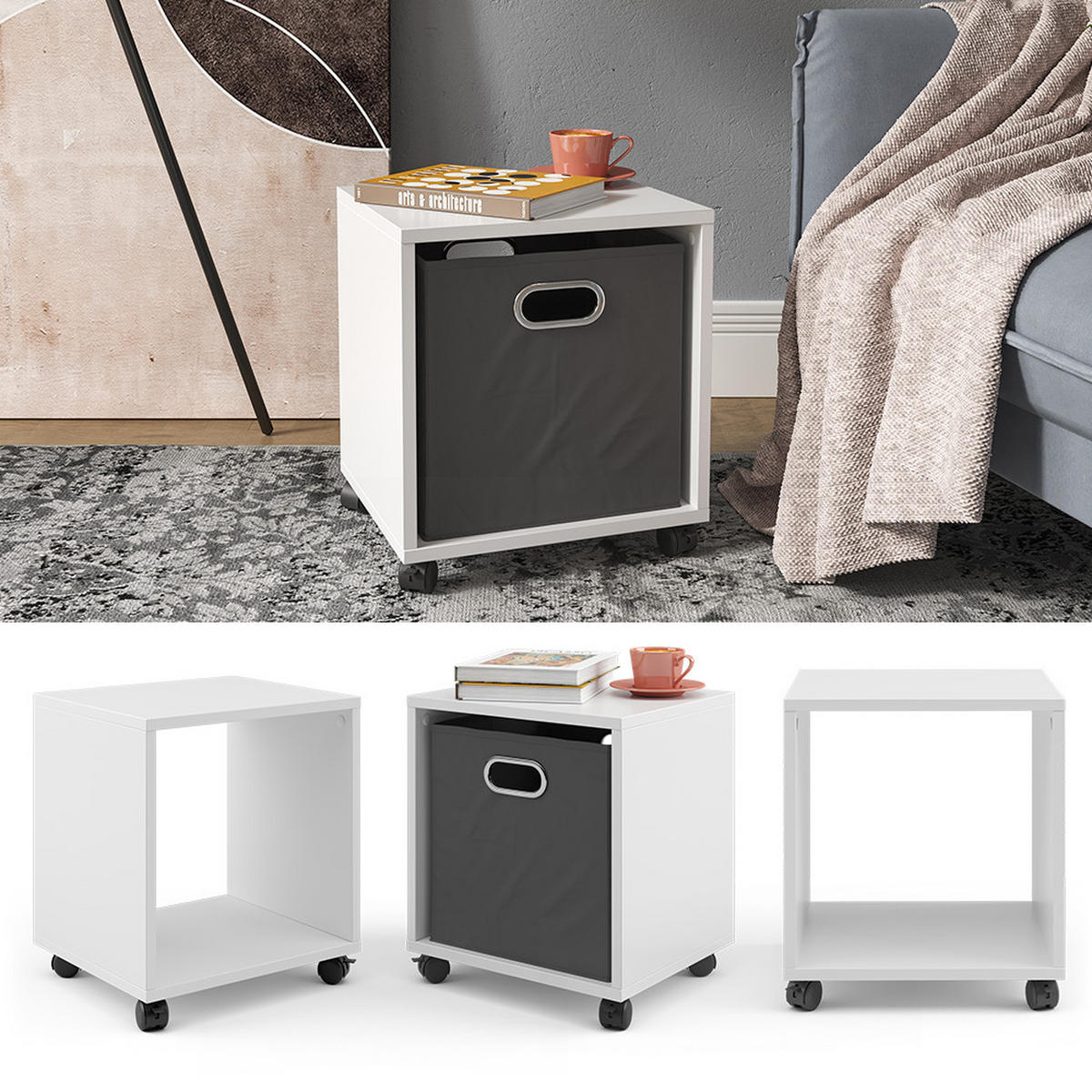 KONFERENČNÍ STŮL Bílá - bílá, kompozitní dřevo (30.8/36.8/42.4cm) - Vicco