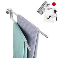 HANDTUCHSTANGE PIAZZA Edelstahl, inkl. Klebeset - Silberfarben, Metall (5.8/10/50cm) - bremermann