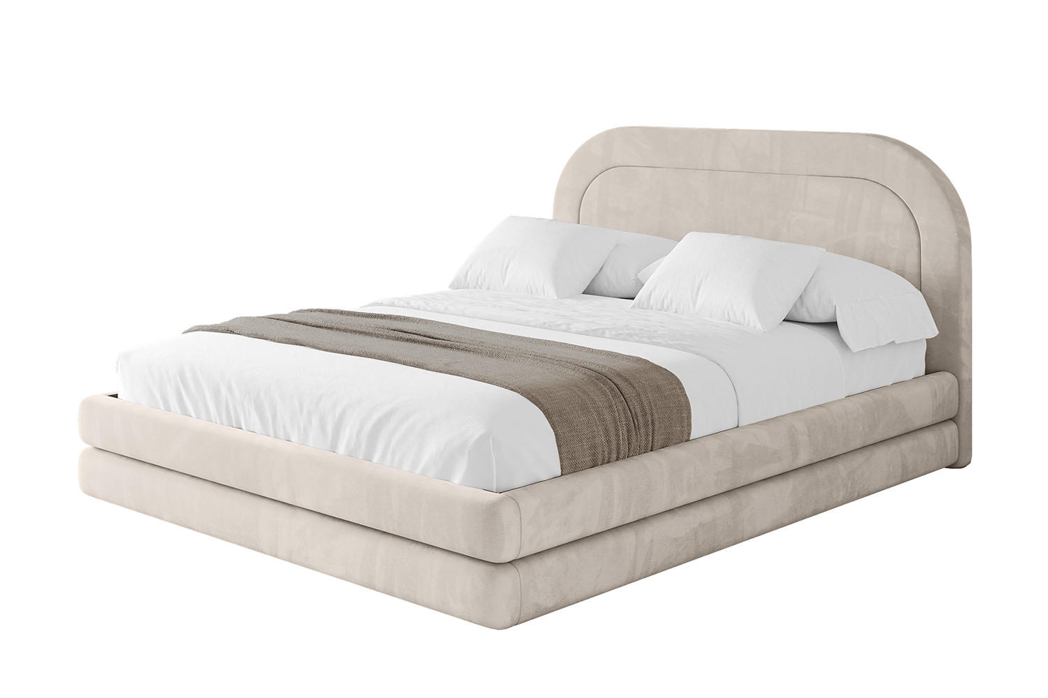 POLSTERBETT mit Bettkasten und Lattenrost, Boxbett ohne Matratze - LERIS 180x200 Beige - Beige, Holzwerkstoff/Textil (180/200cm) - ALTDECOR