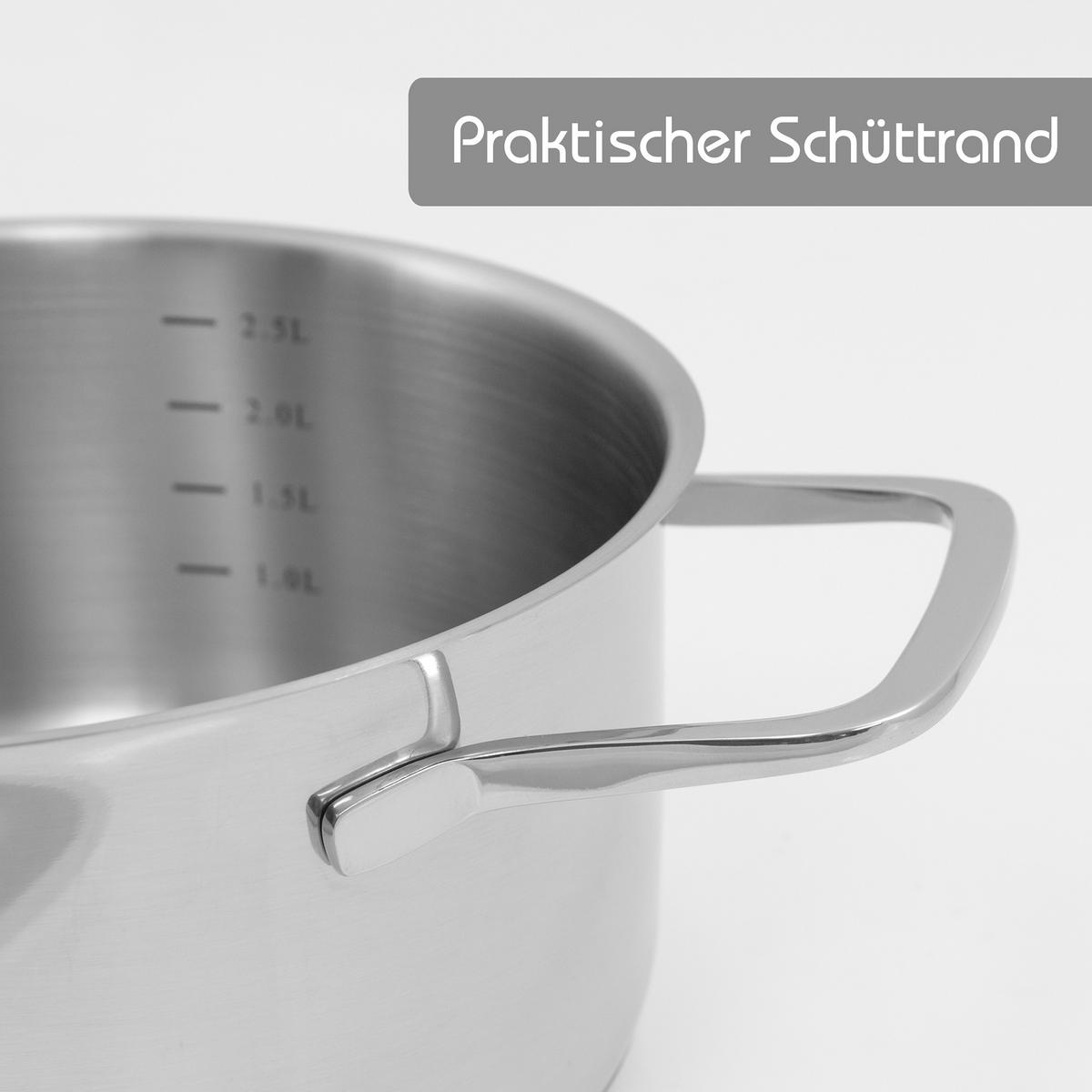 TOPFSET Jara, Edelstahl, Induktion, 9-teilig - Silberfarben, Metall - KOPF