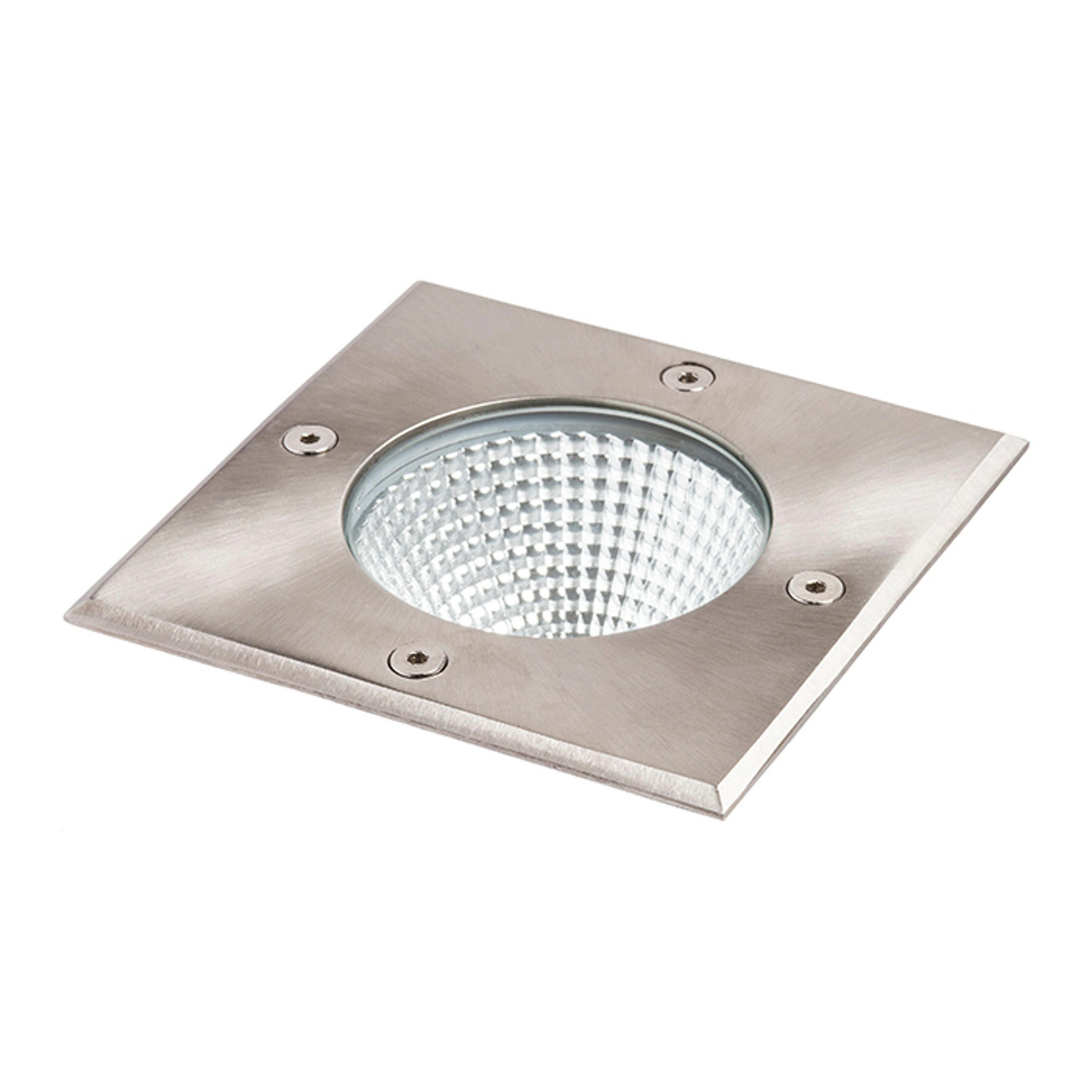 AUSSENLEUCHTE RIZZ SQ 125 stainless steel Edelstahl 7 W IP67 - Edelstahlfarben, Metall (125/125/12cm) - Rendl