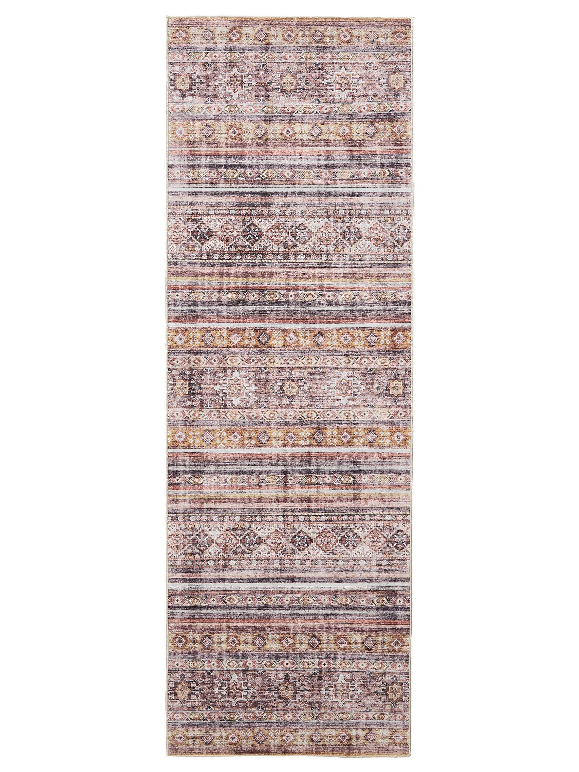 VINTAGE-LÄUFER George waschbar 80x240 cm - Pink/Multicolor, Kunststoff (80/240cm) - benuta