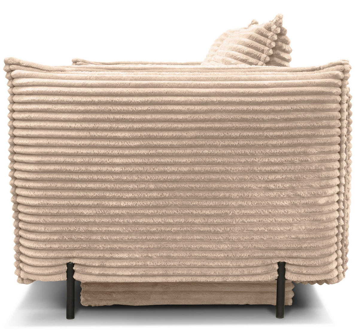 SOFA Amalfi Creme mit Schlaffunktion - Creme/Schwarz, Textil/Metall (226/90/105cm) - Selsey