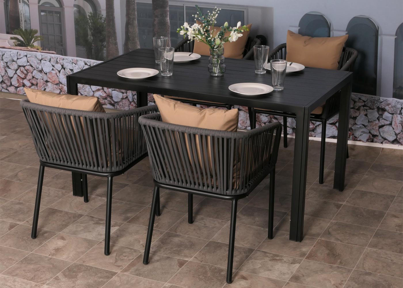 ALU-ESSTISCH rechteck Hellgrau - Hellgrau, Metall (80/140/72cm) - MCW