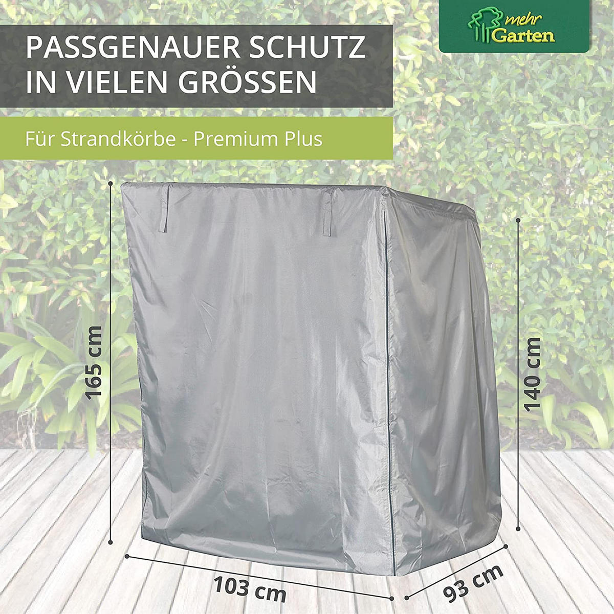 STRANDKORBHÜLLE SHP-80052 - Grau, Kunststoff (165/165/100cm) - mehr Garten