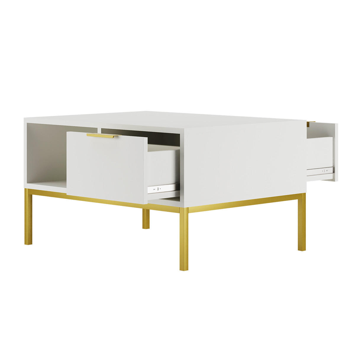 COUCHTISCH Seattle Weiß - Weiß, Holzwerkstoff (60/80/45.4cm) - Petits-meubles