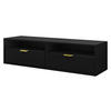 TV-LOWBOARD Queen 140 - Goldfarben/Schwarz, Holzwerkstoff/Metall (140/35/33cm) - MIRJAN24