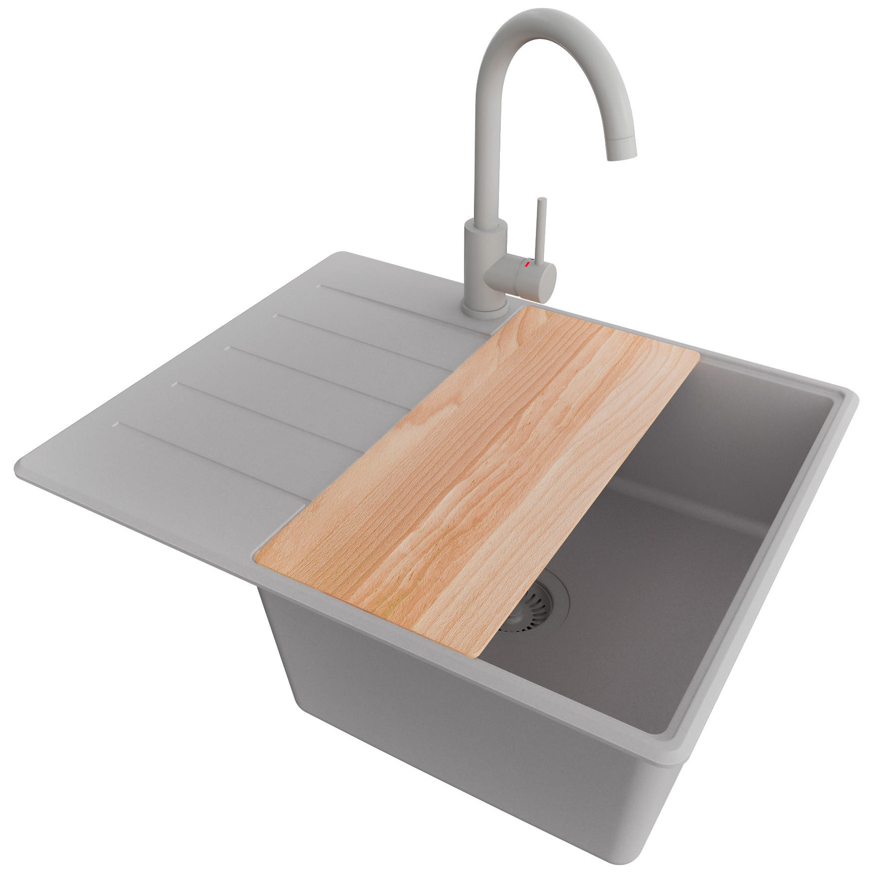 Primagran Granitspüle Grau, Grau, Grau, Beige 62x20x50 cm