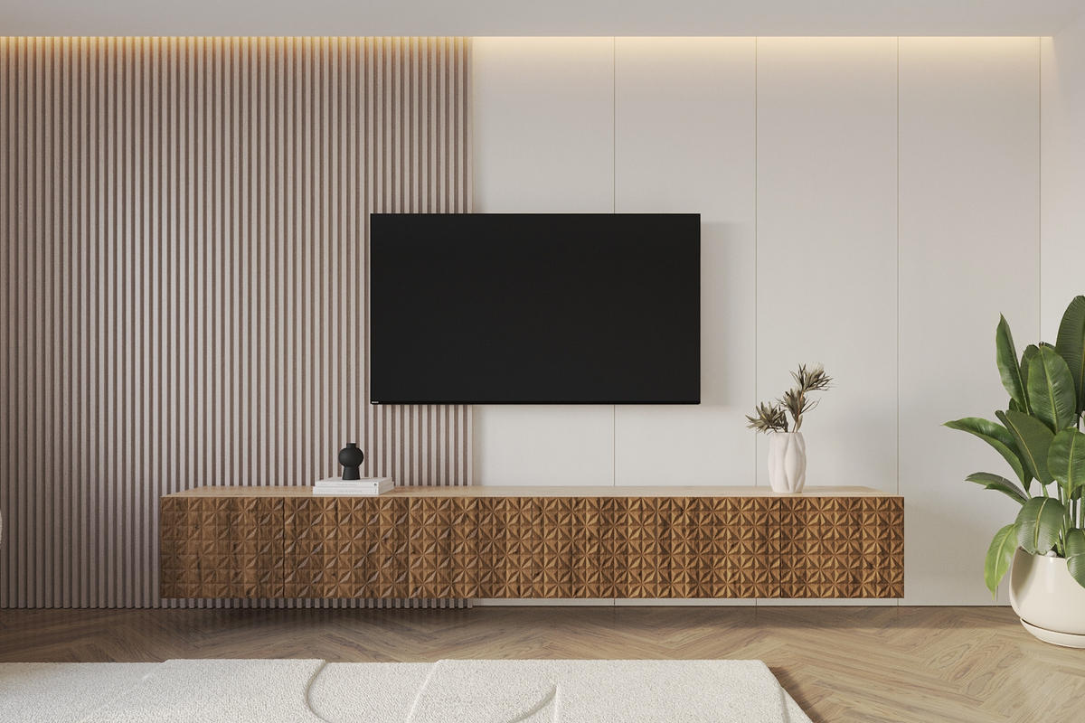 LOWBOARD VIRA-W 3x100x40x41 cm - Artisan / Katania - Eiche Wotan, Holzwerkstoff (300/40/41cm) - ALTDECOR