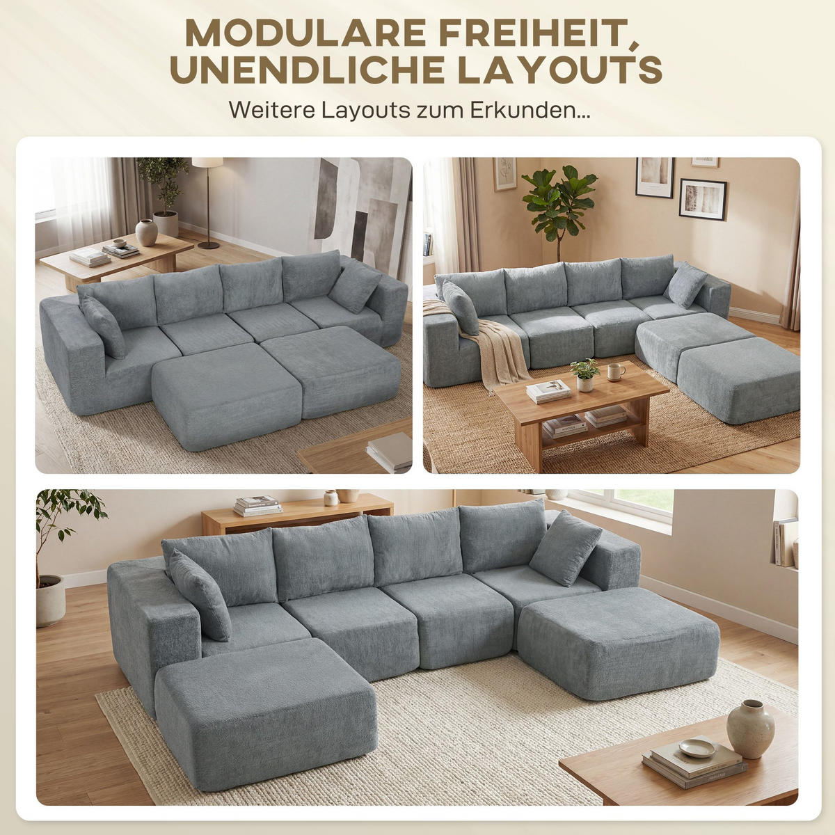 ECKSOFA Dunkelgrau 294.0/165.0/70.0 cm - Dunkelgrau, Textil (165/294cm)