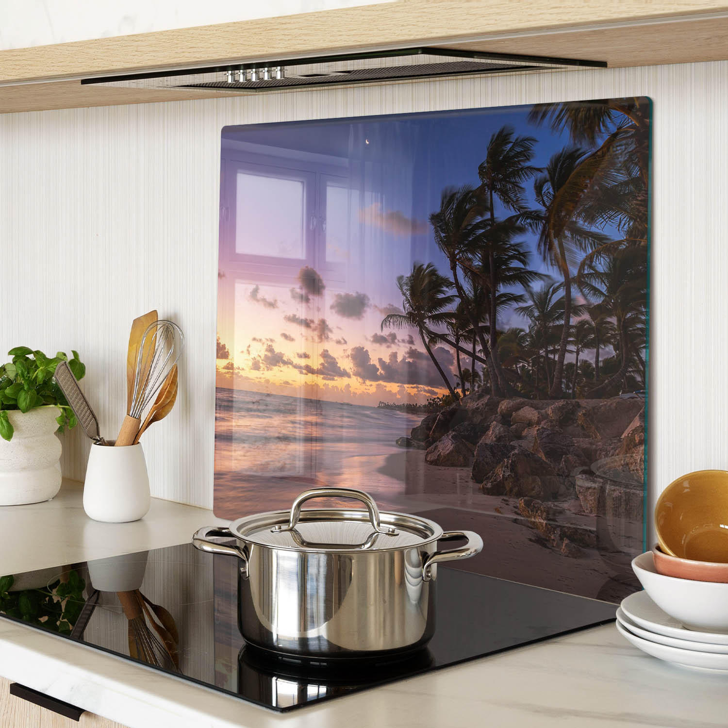 GLASPLATTE 60x52 cm Sonnenstrand - Gelb, Glas (60/0.4/52cm) - TULUP