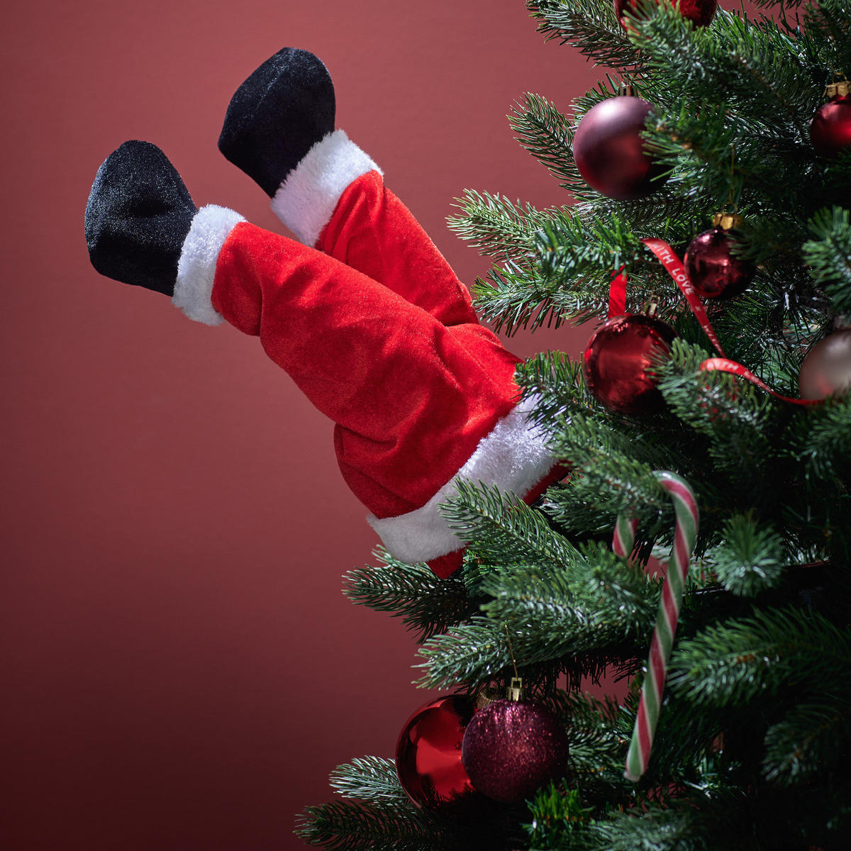 DEKO-SANTA X-Mas - Rot, Kunststoff (17/35/17cm) - Butlers