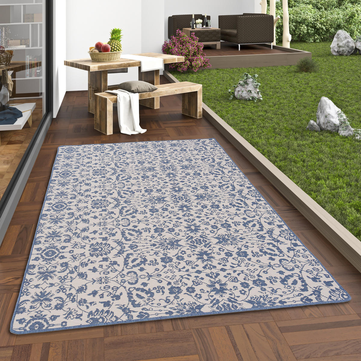 IN- UND OUTDOOR TEPPICH BEIDSEITIG NEWPORT MODERN - Creme, Textil (80/240cm) - Snapstyle