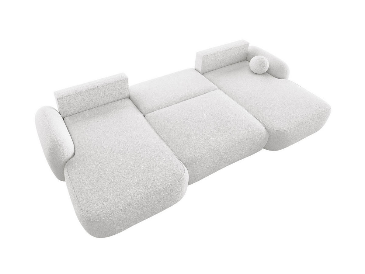 WOHNLANDSCHAFT MOLLY U TERRA FROTTE 00 mit Schlaffunktion - Weiß, Textil (366/94/175cm) - Bedante