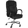 CHEFSESSEL Lederlook Schwarz - Chromfarben/Schwarz, Textil/Metall (62/115/70cm) - CLP