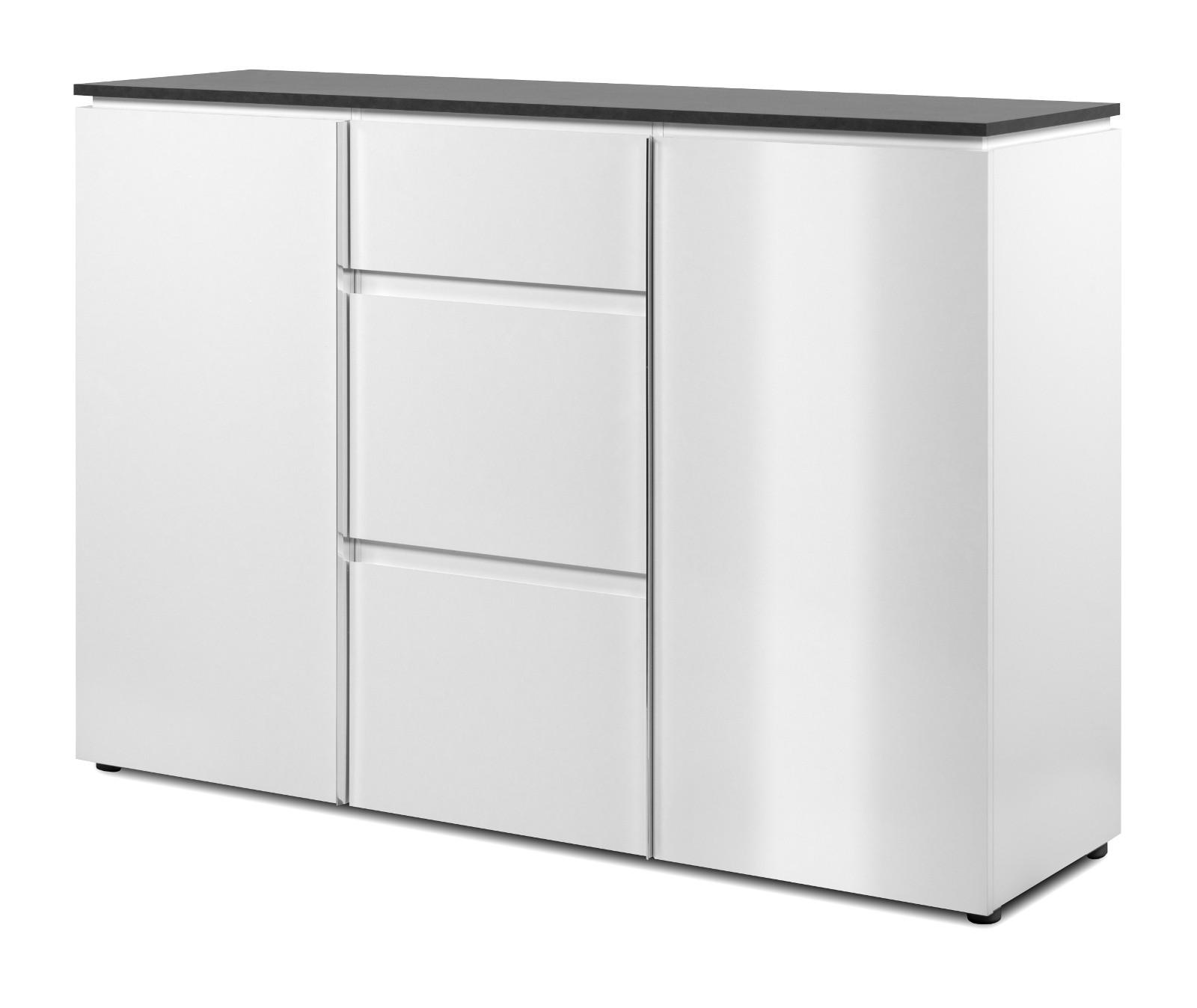 Furn.Design Sideboard Weiß, Grau 133x92x40 cm