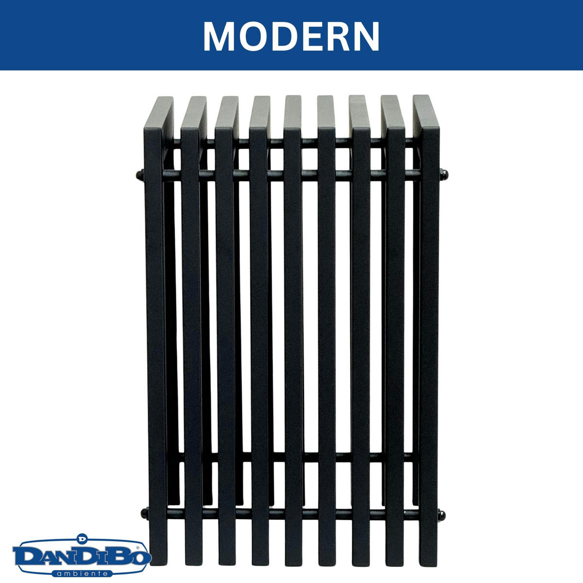 HOCKER Lamellen eckig Metall Schwarz 32/32/45 cm - Schwarz, Metall (32/45/32cm) - DanDiBo