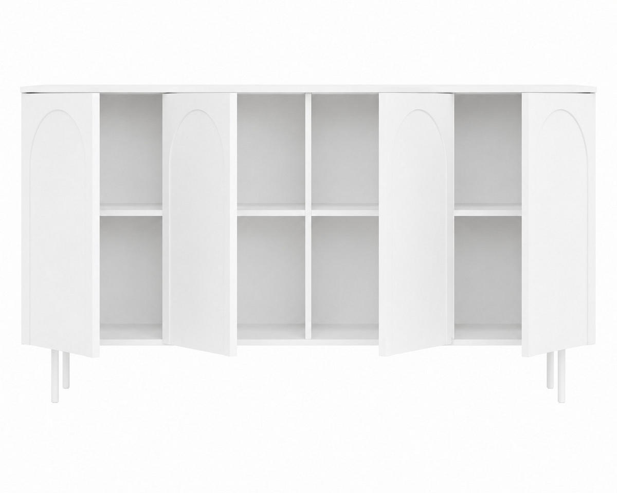 KOMMODE, Weiß, 161 x 42 x 87,6 cm - Weiß, Holzwerkstoff (161/87.6/42cm) - 3XE LIVING