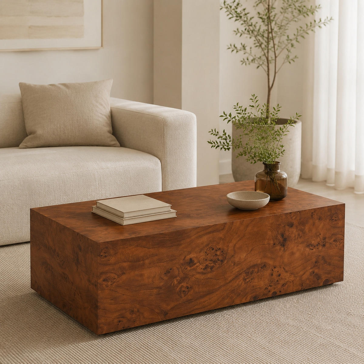 COUCHTISCH DE-37342 mit Holzoptik und stabiler Konstruktion Naturholz - Walnussfarben, Holzwerkstoff (90/50/30cm) - ComfortXL