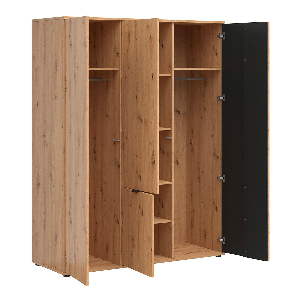 SCHRANK 4 Türen Ezra Holz - Braun, Holzwerkstoff (150.5/195.5/56cm) - Petits-meubles