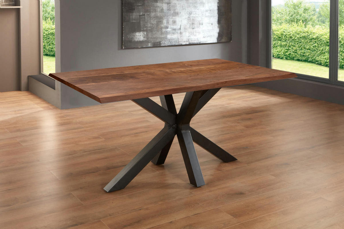 ESSTISCH SPYRO - Schwarz/Braun, Holz/Metall (80/120/76cm) - SAM