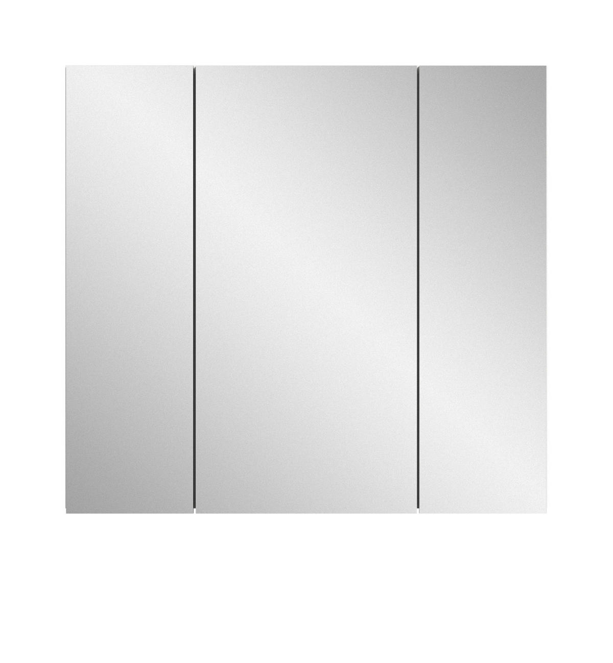 SPIEGELSCHRANK weiß 80 x 77 cm, Badschrank 3-türig - Weiß, Glas/Holzwerkstoff (82/77/18cm) - Inn.Furn