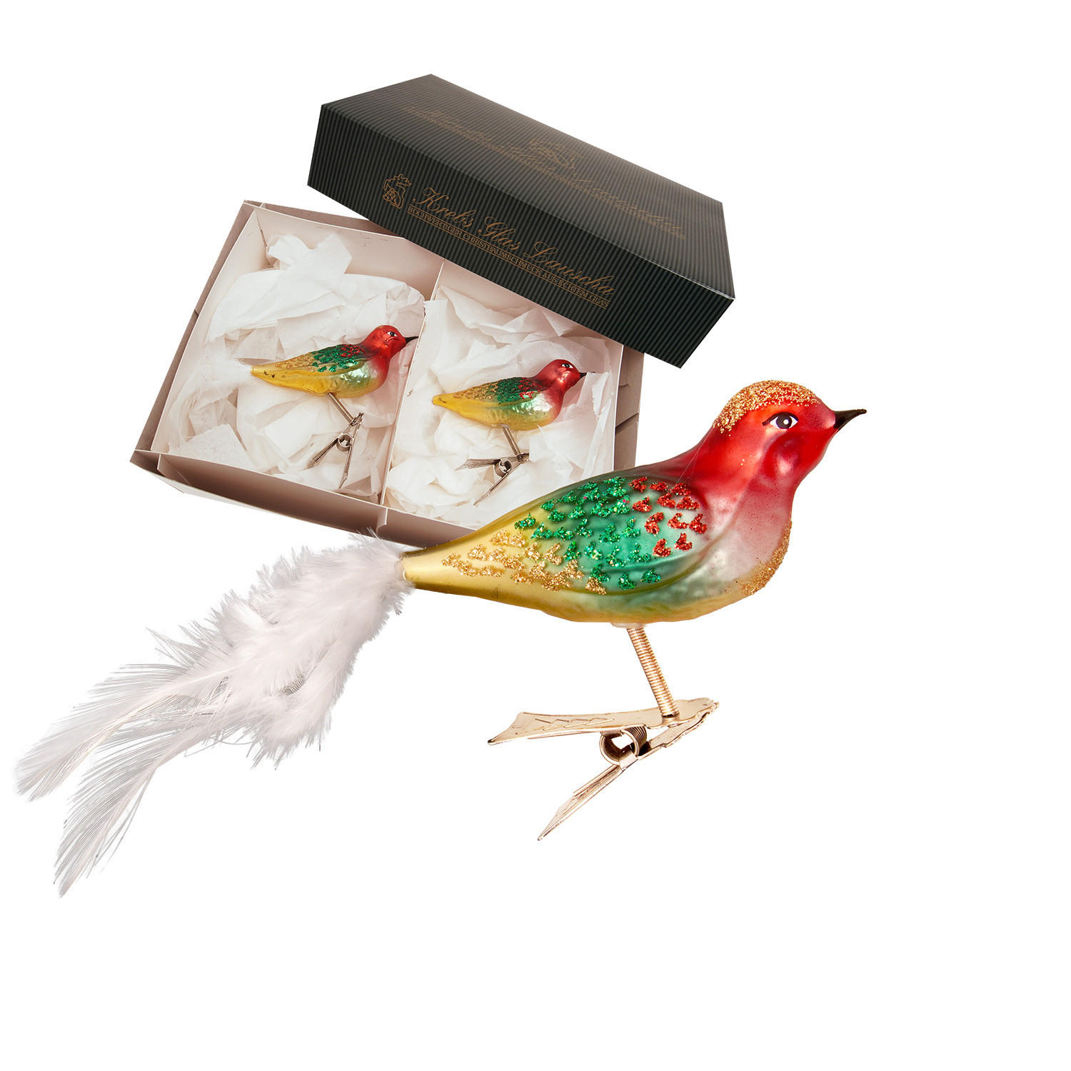 Krebs Glas Lauscha Christbaumschmuck Mehrfarbig 3x3x8 cm