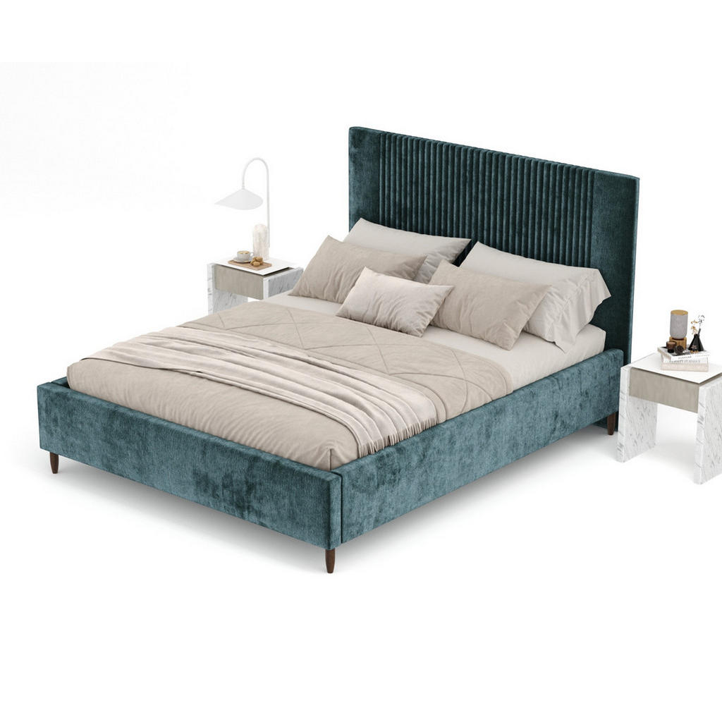 Thumbnail - Maison de Reve Polsterbett, Dunkelgrün, Textil, Buche, Kiefer, 180x200 cm, Oeko-Tex® Standard 100, FSC 100%, Made in EU,...