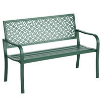 GARTENBANK DE-17770 2-Sitzer mit floralem Motiv Dunkelgrün - Dunkelgrün, Metall (127/83/63cm) - ComfortXL