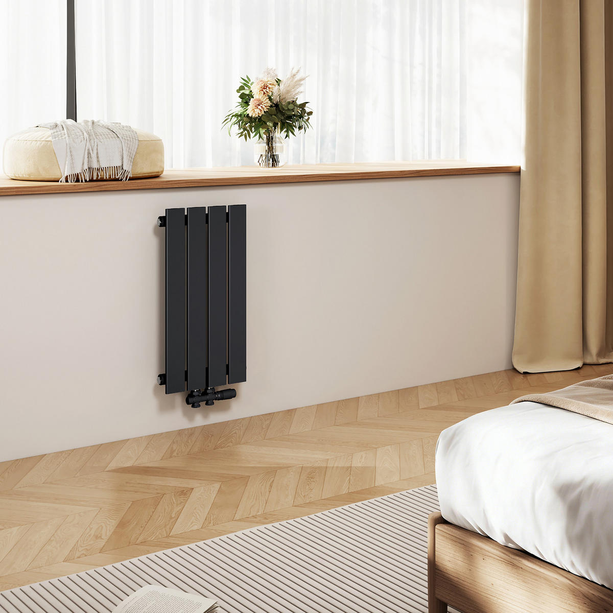 HEIZKÖRPER Flachheizkörper Schwarz 60/30/4,9 cm - Anthrazit, Metall (30/60/4.9cm) - EMKE