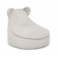 SITZSACK für Kinder, Bär, Slimcord, Grau - Hellgrün, Textil (58/50/67cm) - MeowBaby