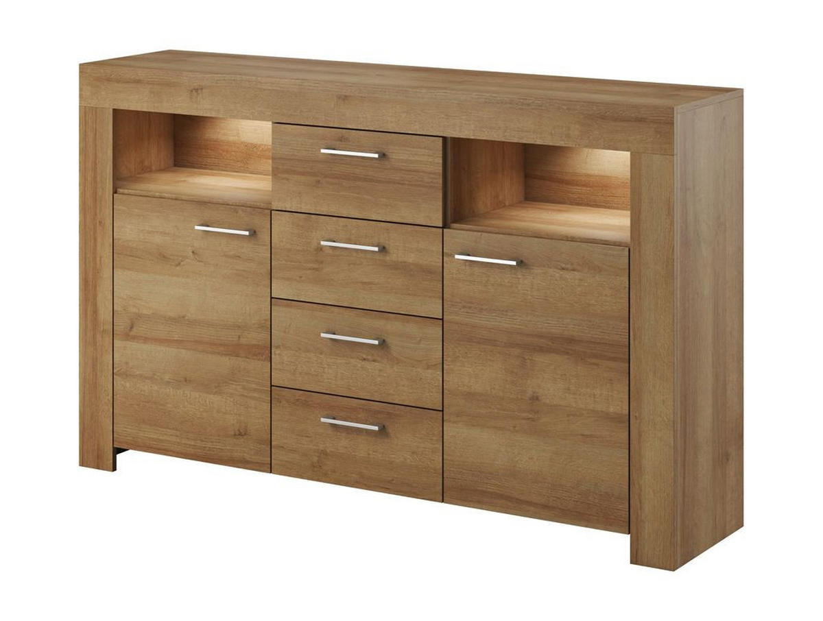 WOHNZIMMER Set 6-tlg. – Sky – Eichefarben - Eichefarben, Holzwerkstoff (103/38/63cm) - hi-markt
