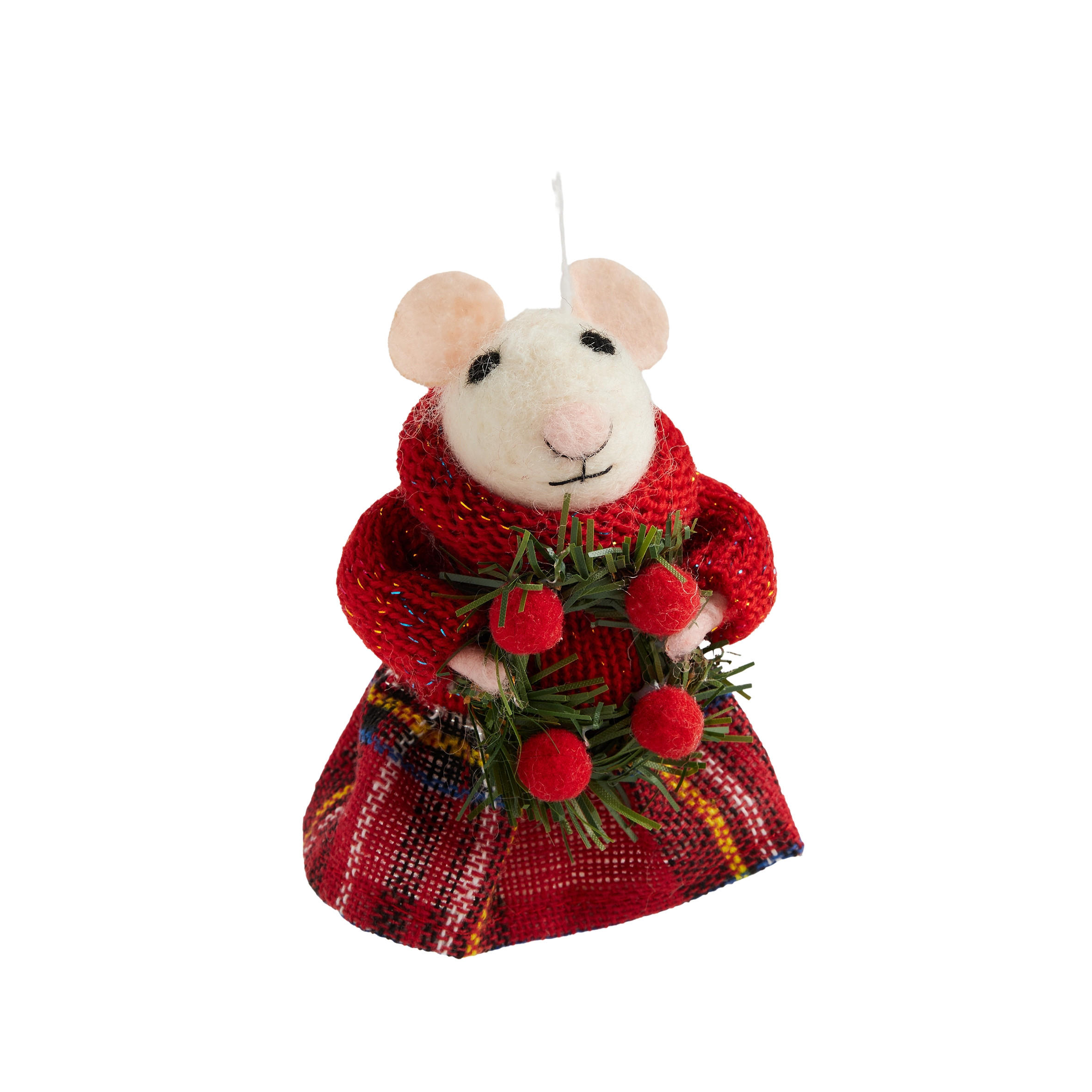 WANDDEKORATION Ladymousi, Rot, 7x8x12 cm, Dekorative Weihnachtsdeko - Rot, Textil (8/7/12cm) - home&you