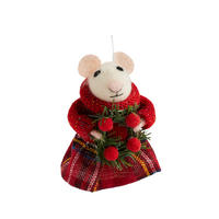 WANDDEKORATION Ladymousi, Rot, 7x8x12 cm, Dekorative Weihnachtsdeko - Rot, Textil (8/7/12cm) - home&you