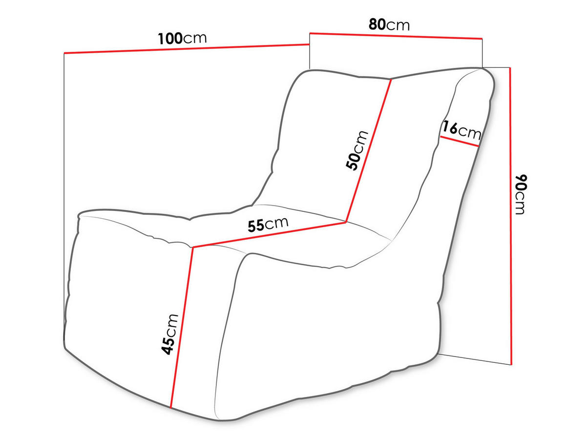 SITZSACK Rest Cord - Grau, Textil (80/90/100cm) - MIRJAN24