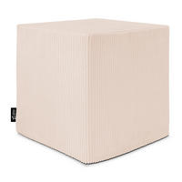 SITZSACK QUBIK HOCKER Sitzwürfel 40/40/40 cm Cord Vanilla Ice - Creme, Textil (40/40/40cm) - Dreamroots