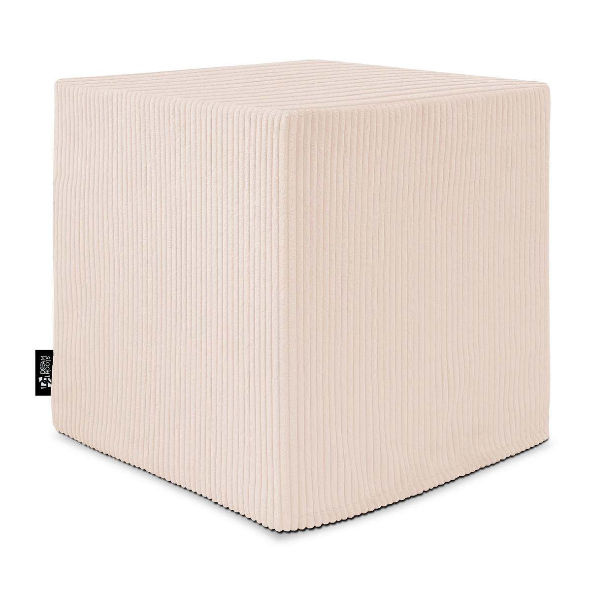 SITZSACK QUBIK HOCKER Sitzwürfel 40/40/40 cm Cord Vanilla Ice - Creme, Textil (40/40/40cm) - Dreamroots